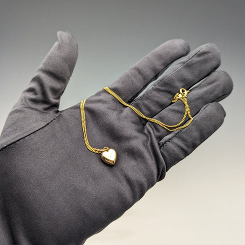 1963年 英国ヴィンテージ 9ctゴールド ハート型ペンダント ネックレス